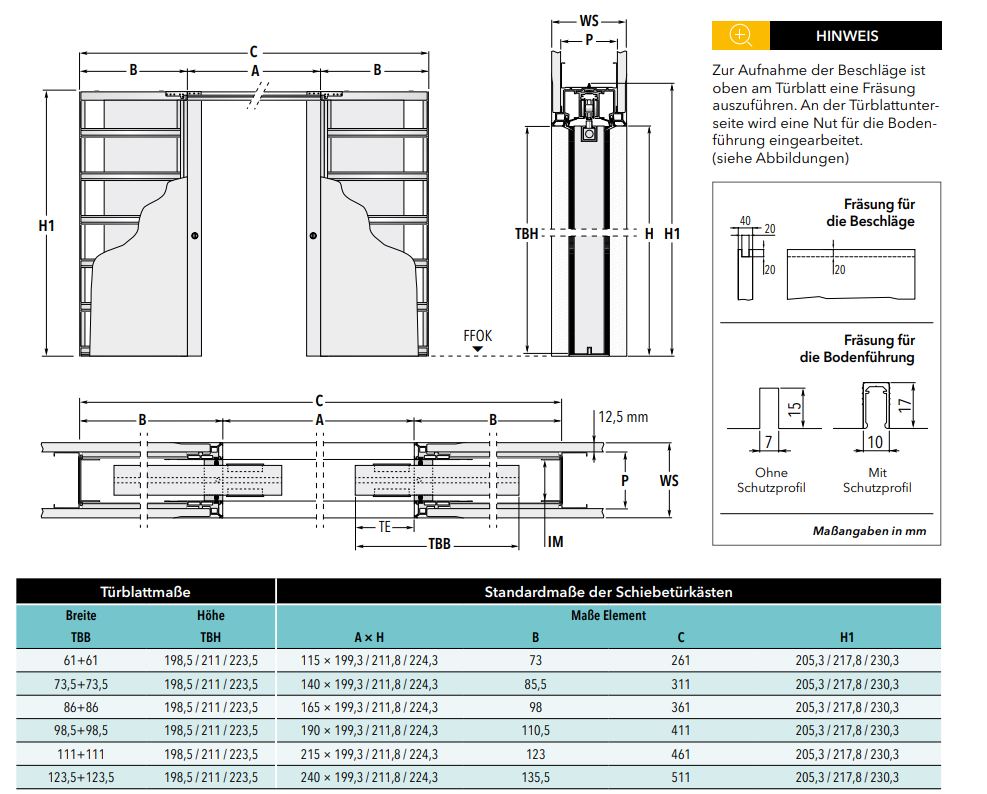 Tabela wymiarów Syntesis Line DF zabudowa sucha od Eclisse