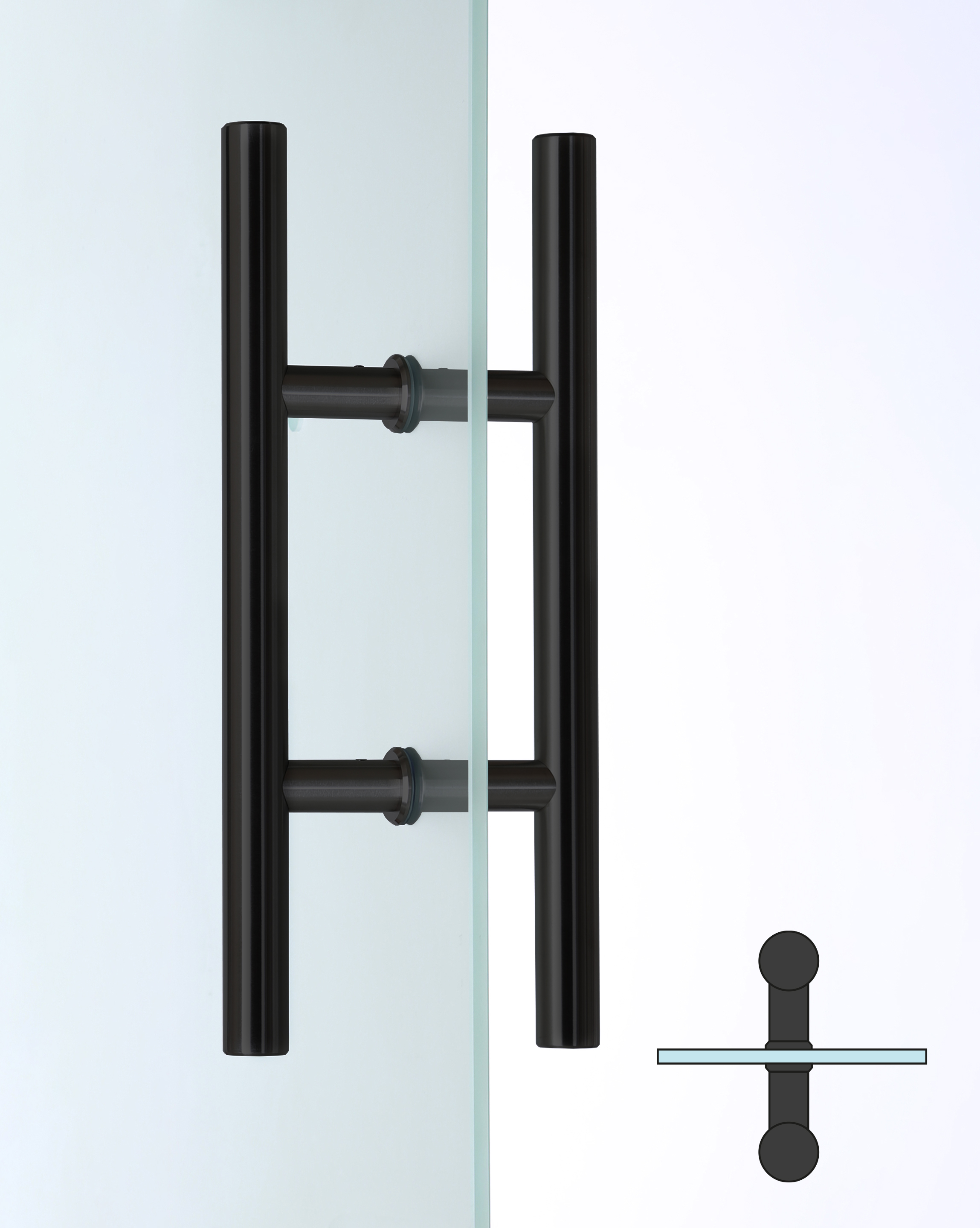 Uchwyt drążkowy model Paris czarny matowy