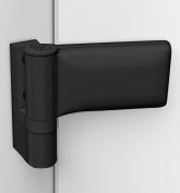 Przykład 2-częściowych zawiasów drzwiowych w kolorze czarnym