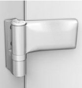 Przykład 2-częściowych zawiasów drzwiowych w kolorze srebrnym