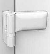 Przykład 2-częściowych zawiasów drzwiowych w kolorze białym