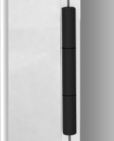 Przykład 2-częściowych zawiasów drzwiowych w kolorze czarnym