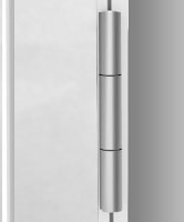 Przykład 2-częściowych zawiasów drzwiowych w kolorze srebrnym