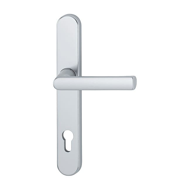 klamka na długim szyldzie, seria Hamburg, aluminium w kolorze F1 srebrnym