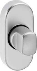 Gałka obrotowa w kolorze stali szlachetnej na owalnej rozecie