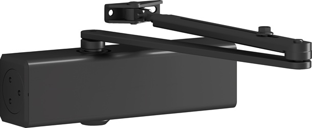 samozamykacz górny z korpusem zamocowanym do ramienia w kolorze czarnym