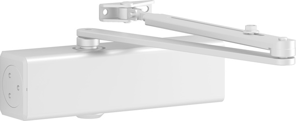 samozamykacz górny z korpusem zamocowanym do ramienia w kolorze białym