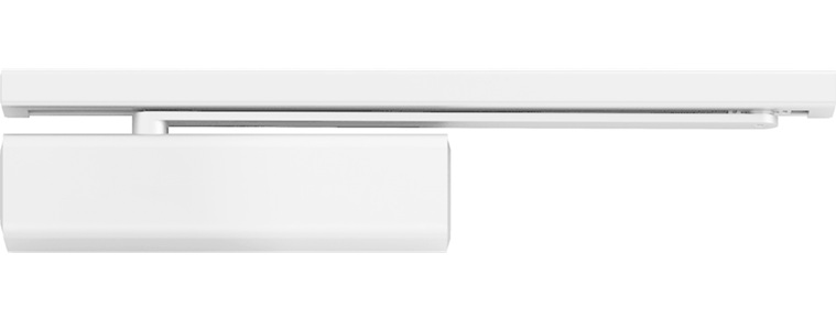 samozamykacz górny z ramieniem zamocowanym w szynie ślizgowej w kolorze białym