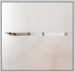 piaskowane mleczne szkło z pasami ze szkła przezroczystego