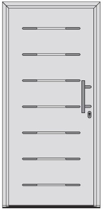 Aplikacje po lewej i prawej stronie w estetyce stali szlachetnej na wszystkich przetłoczeniach lub rowkach