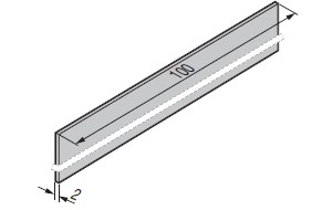 Dodatkowy profil płaski o szerokości 100 mm i grubości 2 mm