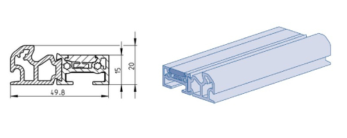 Standardowy próg podłogowy ze stromym nachyleniem
