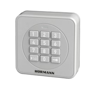 Srebrna, kwadratowa klawiatura kodowa z przyciskami