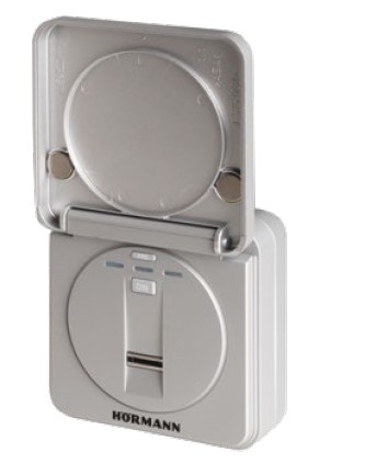 Srebrny, kwadratowy czytnik linii papilarnych z osłoną