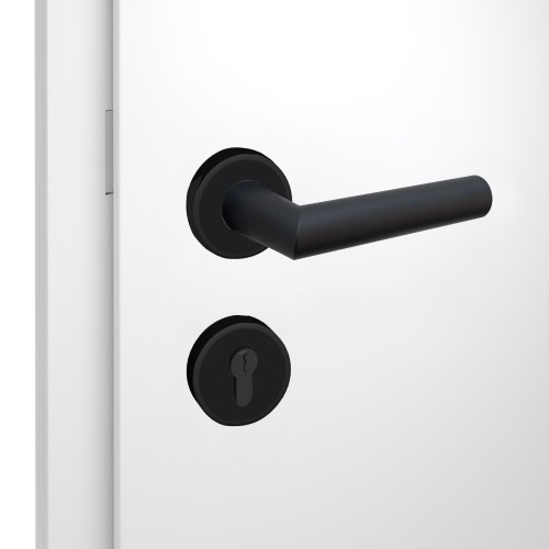 klamka wewnętrzna typ 310 z okrągłą rozetą ES1 w kolorze czarnym