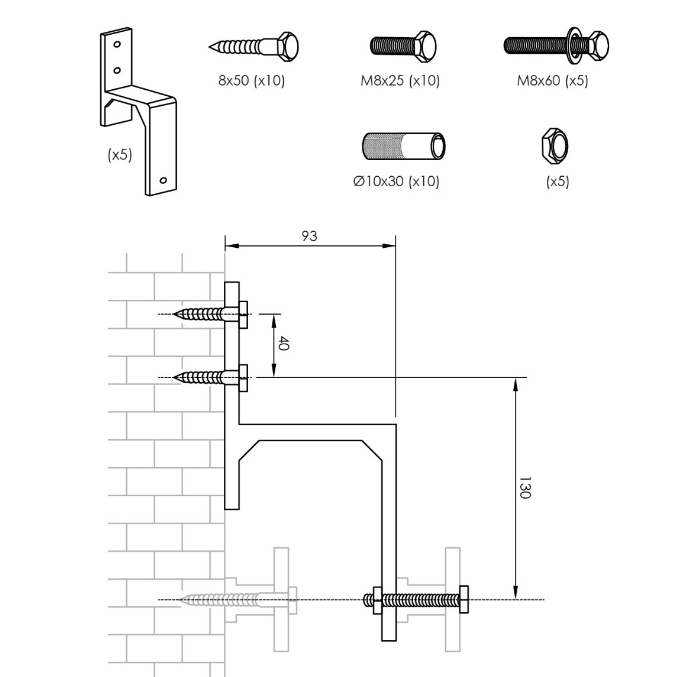 Uchwyt ścienny czarny