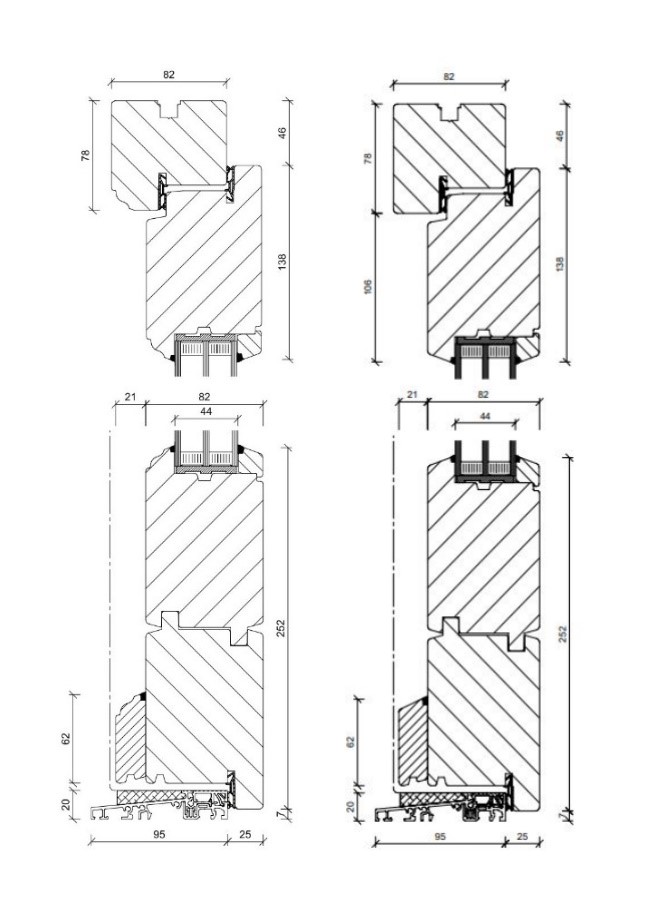 Kneer drzwi zewnętrzne drewniane HT1-82, wykonanie profilowane i proste