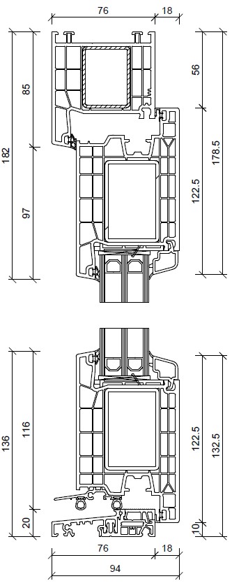drzwi zewnętrzne Kneer, profil KF404 S