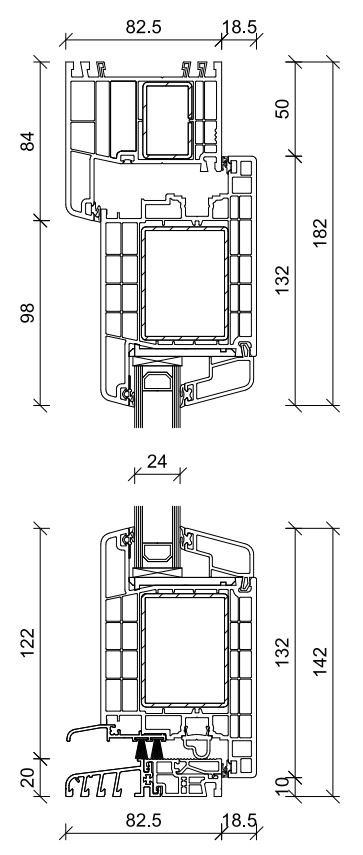drzwi zewnętrzne Kneer, profil KF 694