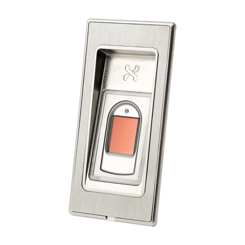 Czytnik linii papilarnych R7-BR-4-S srebrny, zamontowany skośnie w skrzydle (odstający)