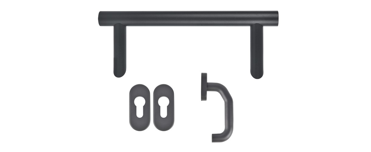 Zestaw klamek Optima 80 antracyt