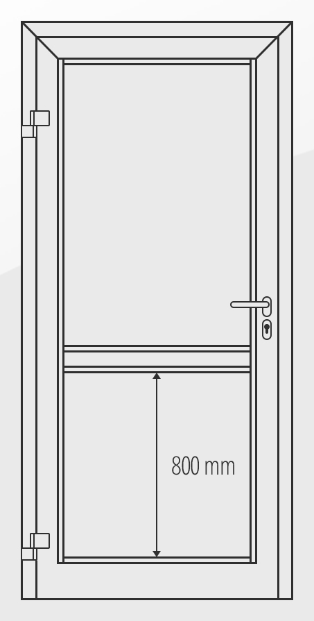 Rysunek podziału przeszkleń LA-02