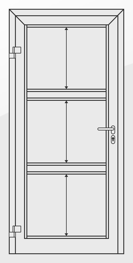 Rysunek podziału przeszkleń LA-03