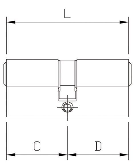 Rysunek techniczny cylindra zamka
