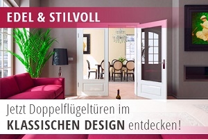 klasyczne drzwi podwójne w salonie