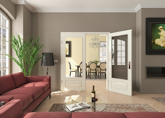 Białe drzwi podwójne