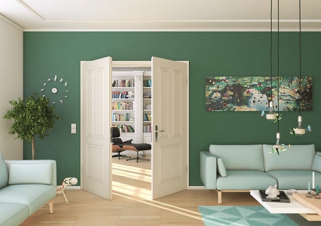 Białe drzwi podwójne